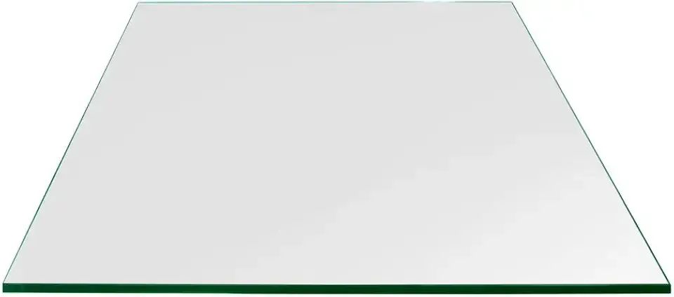 Dulles Glass 24 inch Square Glass Table Top - Tempered - 1/4" Thick Glass Surface, Safe Flat Polished, Eased Corners, Multipurpose for Dining Table, Patio, Coffee and End Table