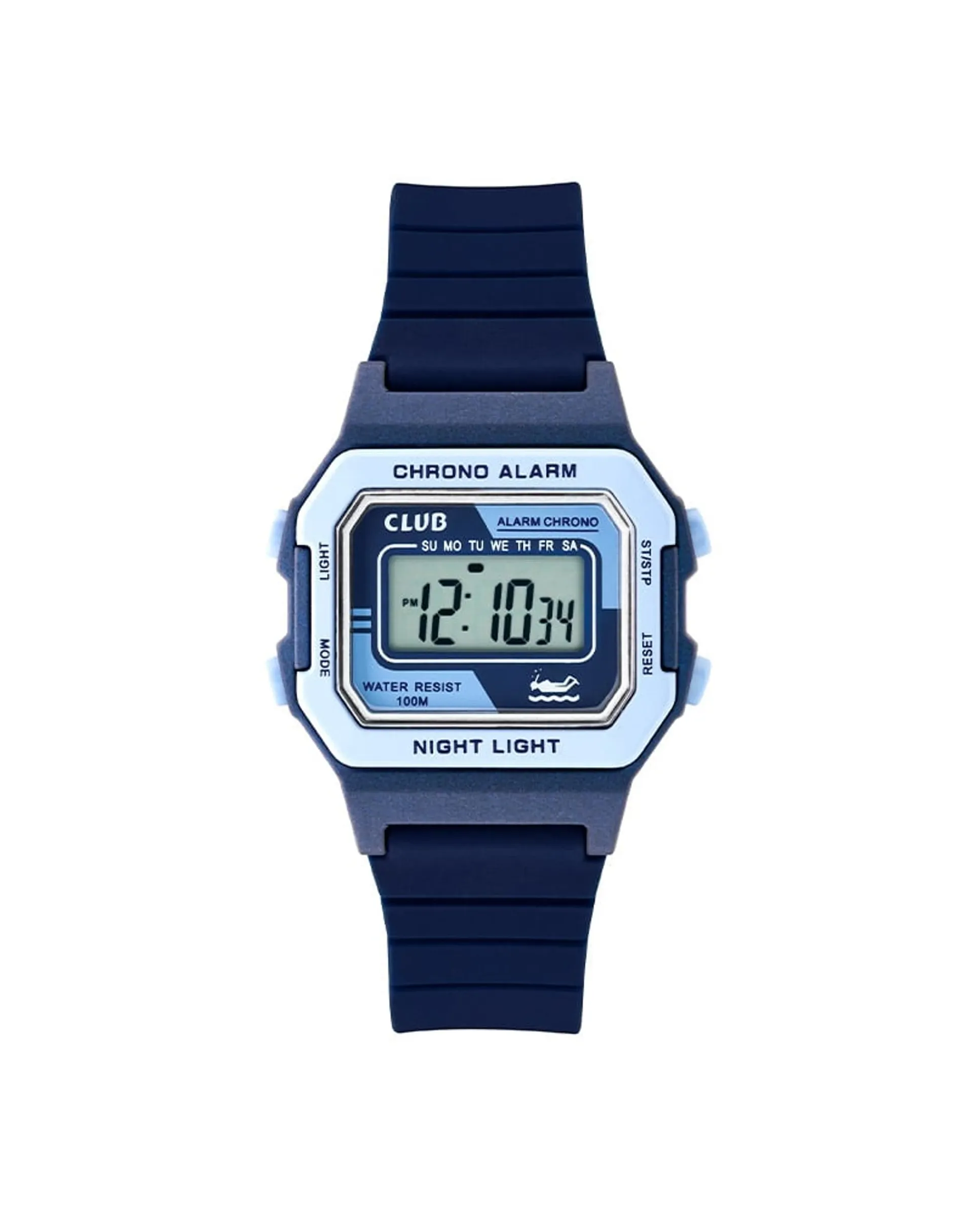 Digital barneklokke med blå silikon rem (B31mm)