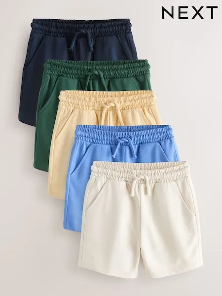Navy Blue/ Tan/ Ecru/ Stripe Jersey Shorts 5 Pack (3mths-7yrs)