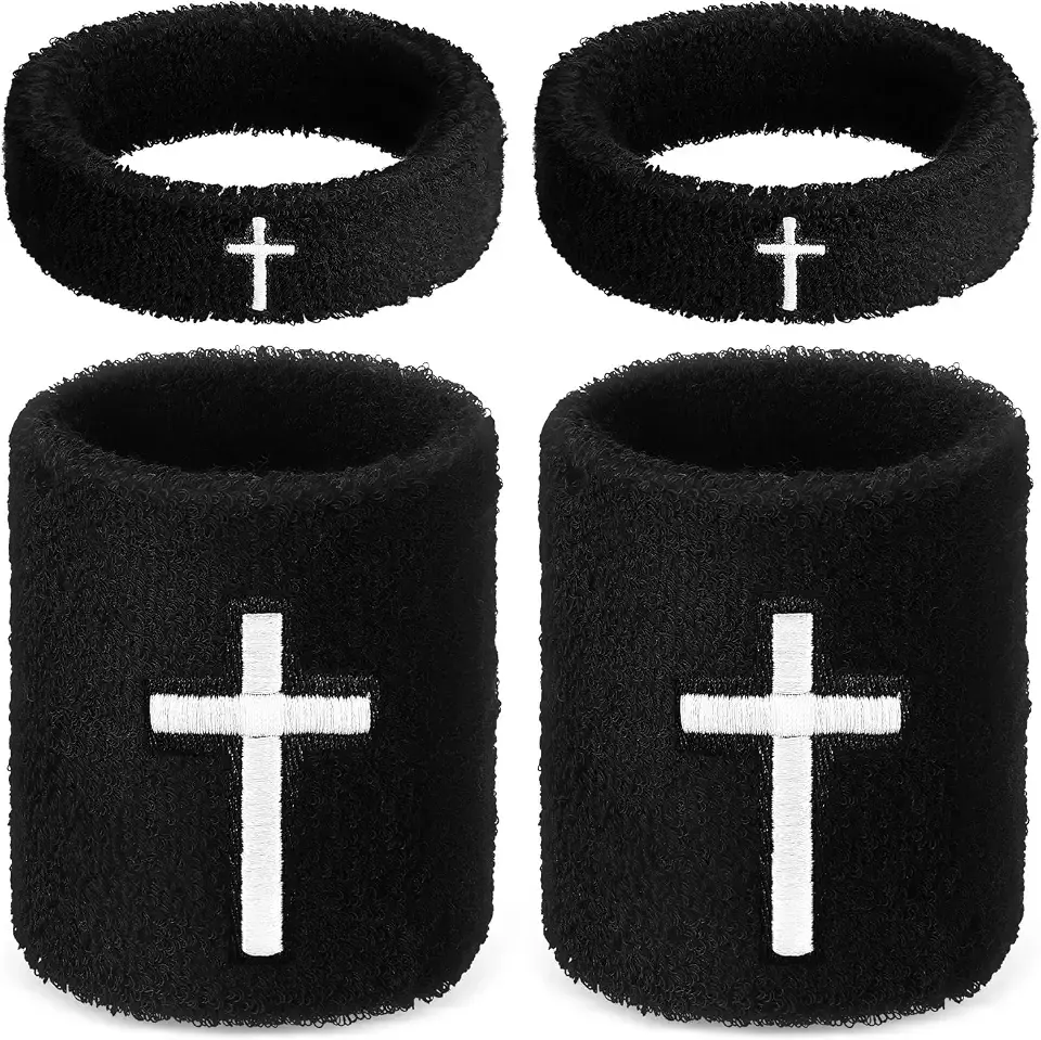 Soulchen Cross Bicep & Wrist Bands Absorbent Sweatband Set