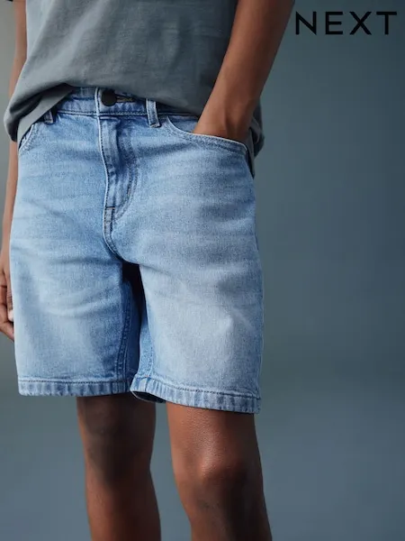 Light Blue Single Denim Shorts (3-16yrs)