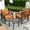 ELPOSUN 5-Seat Outdoor Patio Furniture Set, Wicker Rattan Outdoor Furniture Set with Swivel Chairs & All-Weather Thickened Cushions for Garden, Porch, Backyard, and Poolside, Beige