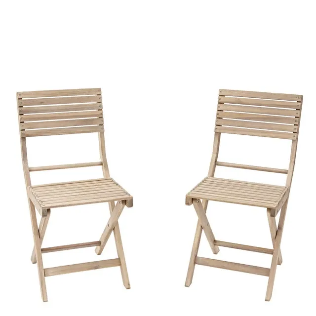 Sedia da giardino in legno pieghevole Solis Origami NATERIAL, seduta in acacia marrone, 2 pezzi