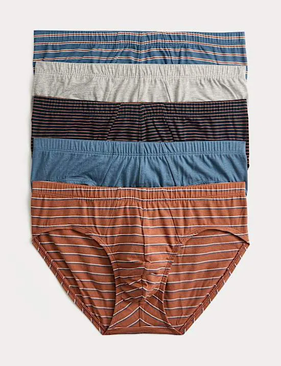 5 Pack Pure Cotton Cool & Fresh™ Striped Slips