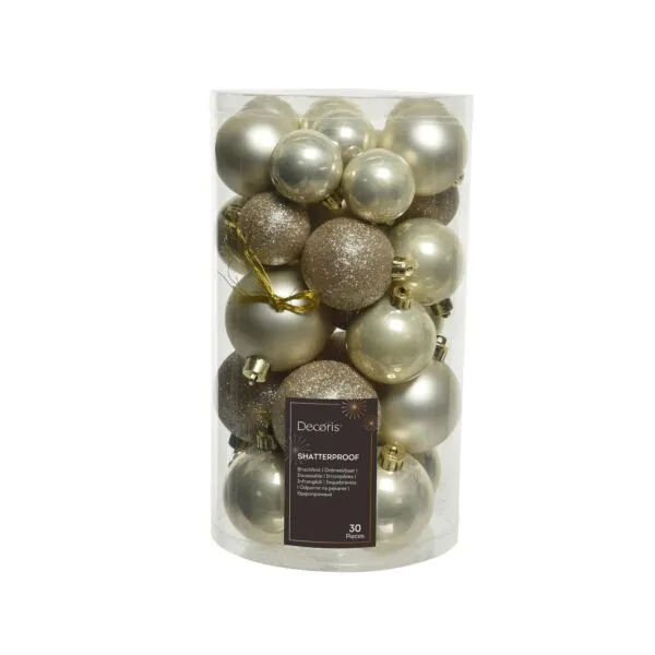 Decoris Shatterproof Kerstbal Parel 30 Stuks