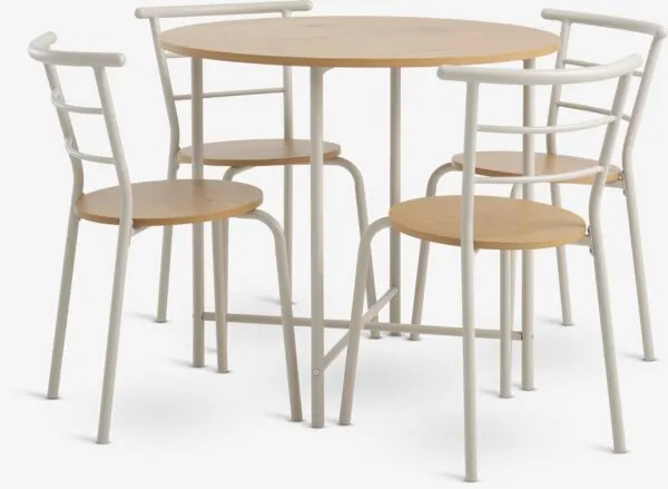 BREDSTRUP BREDSTRUP Ø85 + 4 BREDSTRUP beige/warm eiken