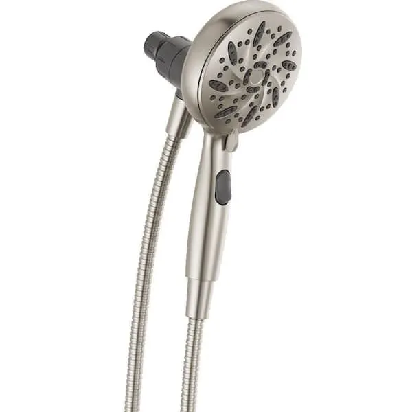 Delta SureDock Magnetic 6-Spray Patterns 1.75 GPM 4.94 in. Wall Mount Handheld Shower Head in Spotshield Brushed Nickel