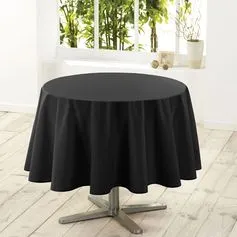 Nappe ronde anti-taches ESSENTIEL noire D 180cm