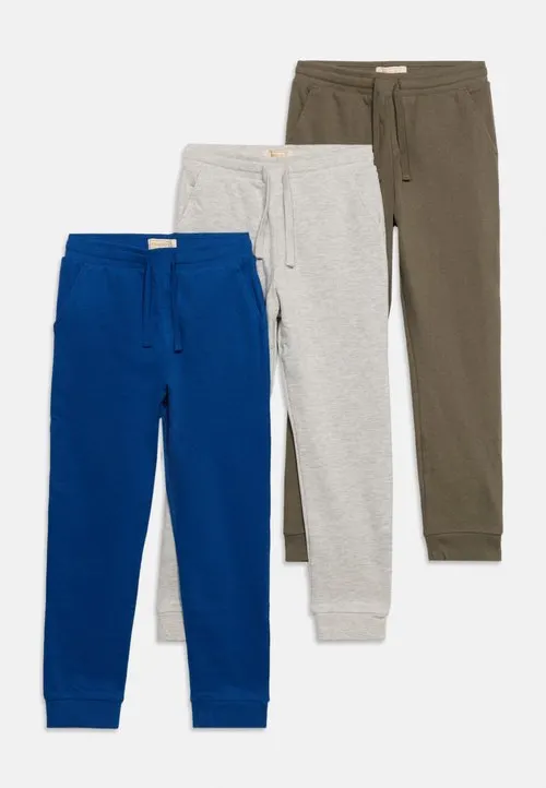 3 PACK - Joggebukse - mottled grey/olive/blue