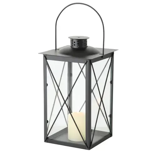 Indoor-Laterne - schwarz - 30 cm hoch