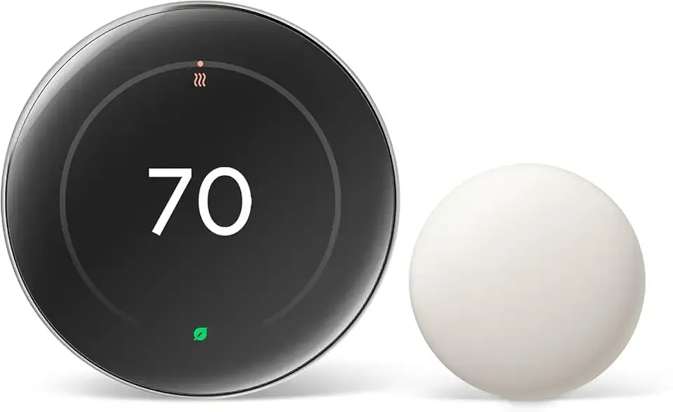 Nest Learning Thermostat Pro Edition with Temperature Sensor (4th Gen, 2024) Smart Energy Saving, Advanced Calibration, Adaptive Eco, Compatible with Alexa & Google Home (Polished Silver)