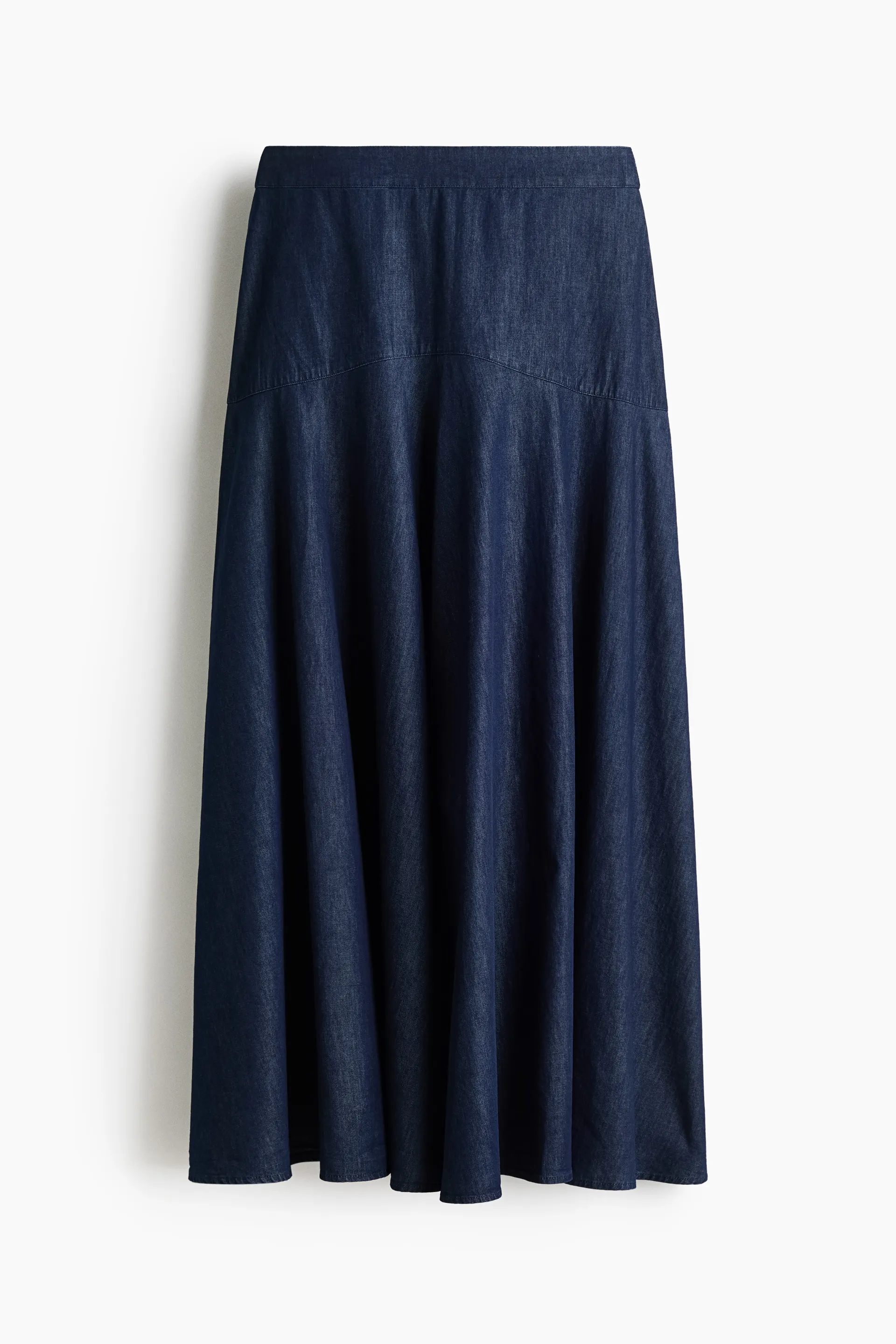Flared denim skirt