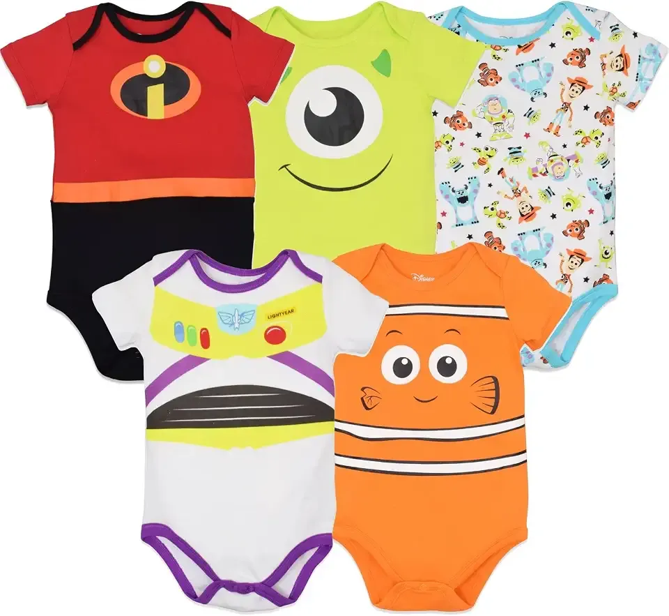Baby 5-Pack One Piece Bodysuits Newborn to Infant