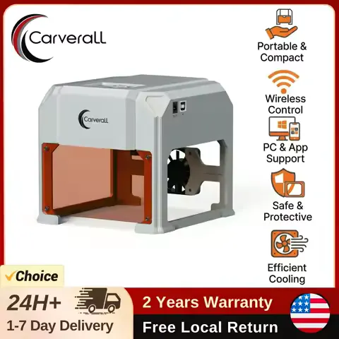 Carverall Laser Engraver Cutter K4 PRO, 3W/5W Optical Power, Diode Laser CNC Machine, 600mm/s, Support LightBurn, Portable Unit