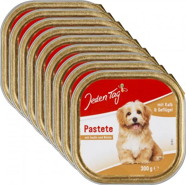 Jeden Tag Hund Pastete Kalb und Geflügel 9 x 0,30 kg
