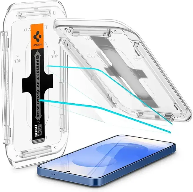 Spigen Tempered Glass Screen Protector [GlasTR EZ Fit] designed for Galaxy S25 Plus | Galaxy S24 Plus [Case Friendly] - 2 Pack | 9H Hardness Tempered Glass, Easy Installation Kit, Case-Friendly, Crystal Clear, Touch Responsive, Oleophobic Coating