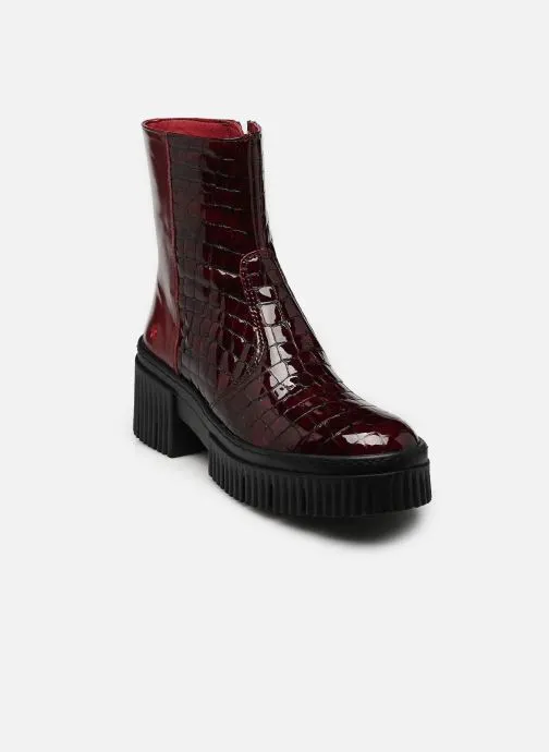 Enkellaarzen en boots YORK 1374 dames bordeaux