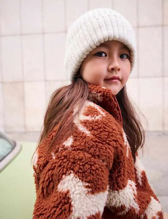 Horse Print Borg Jacket (2-10 Yrs)