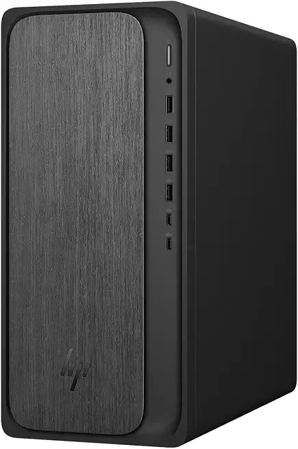 HP OmniDesk Desktop Computer, AMD Ryzen 7 8700G Processor, NVIDIA GeForce RTX 3050, 32GB DDR5 RAM 1TB SSD, Windows 11 Pro, Wireless Keyboard & Mouse, SageNova Docking Station, Gray Wood