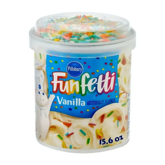 Pillsbury Funfetti Vanilla Frosting, 15.6 oz Tub $1.96 12.6 ¢/oz