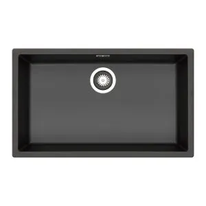 Lavello sottotop 1 vasca in fibra di vetro nero PYRAMIS Mistral L 40 x L 70 cm