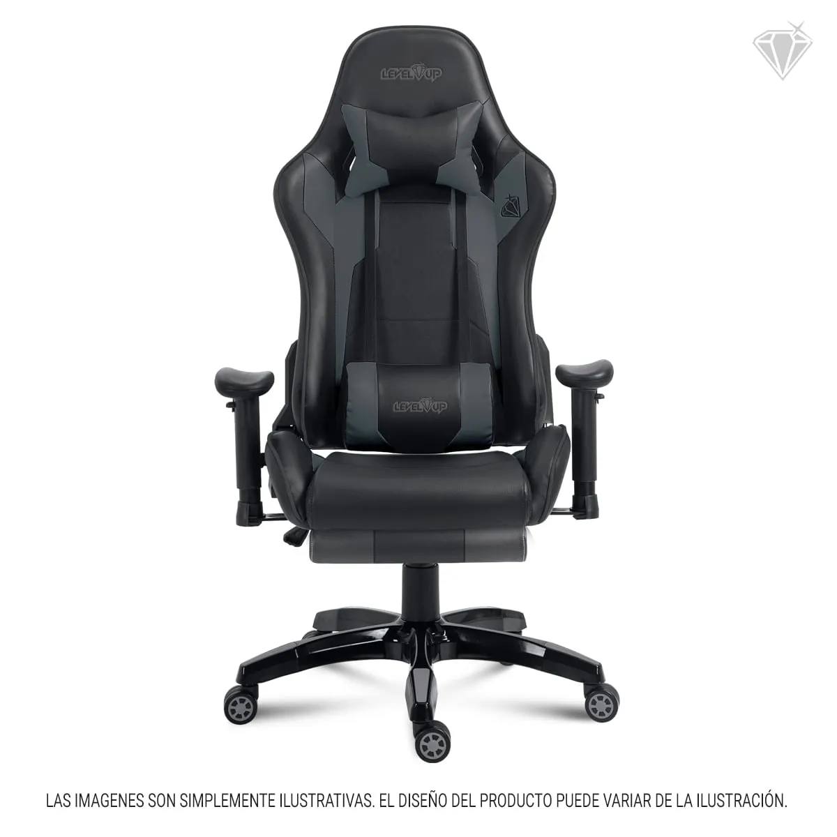 Silla Gamer Apolo Rec170° 90kg Negro/Gris