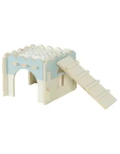 Zolux Houten Huisje Voor Cavia's En Degu's - Kooi Accessoire - 21x21x16 cm