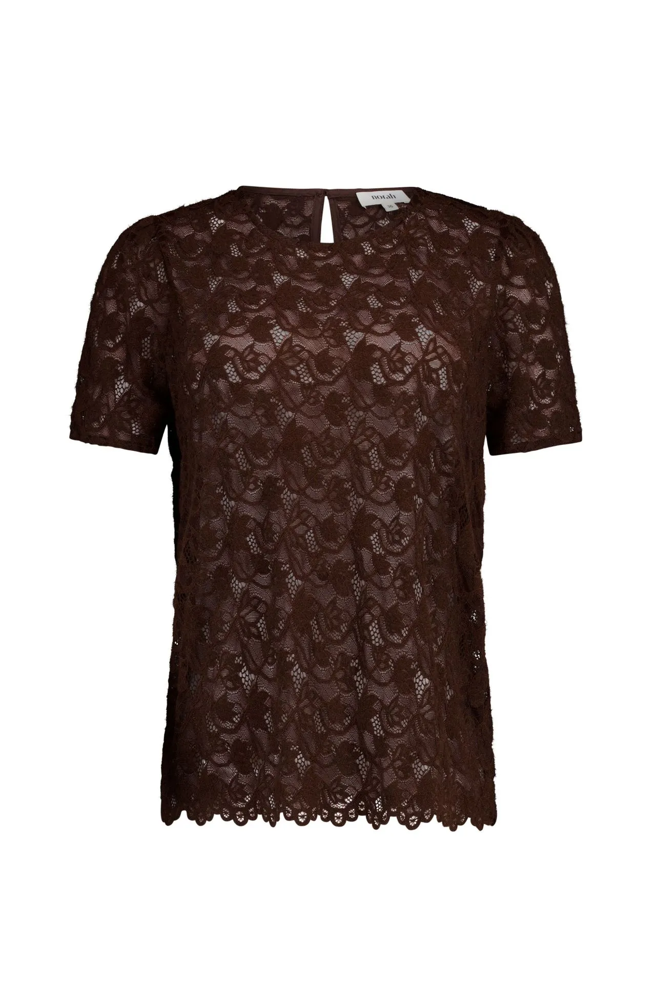 Bruin kanten shirt