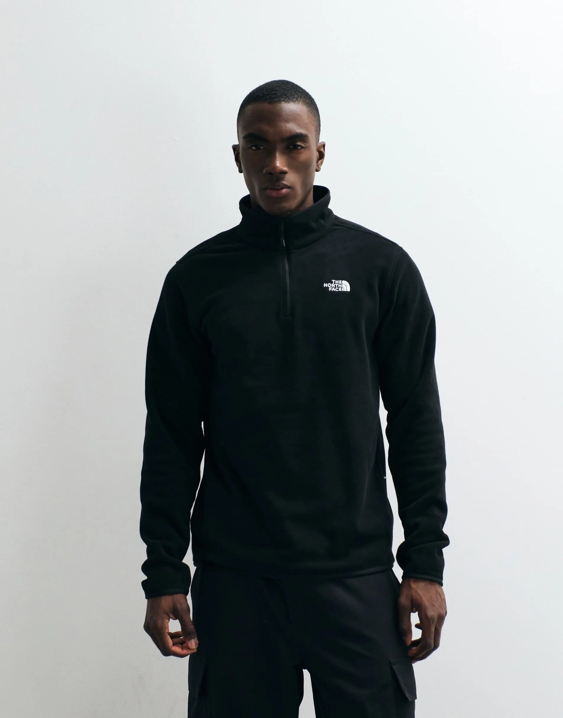 The North Face Glacier 100 1/4 zip fleece in black