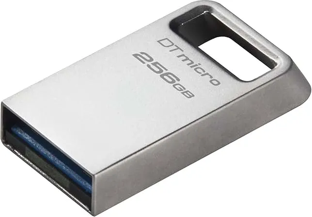 Kingston DataTraveler Micro 256GB USB Flash Drive | Ultra-Small Premium Metal Design | USB 3.2 Gen 1 | Speeds up to 200MB/s | DTMC3G2/256GB,Silver