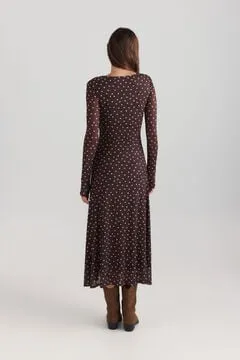 Vestido midi lunares