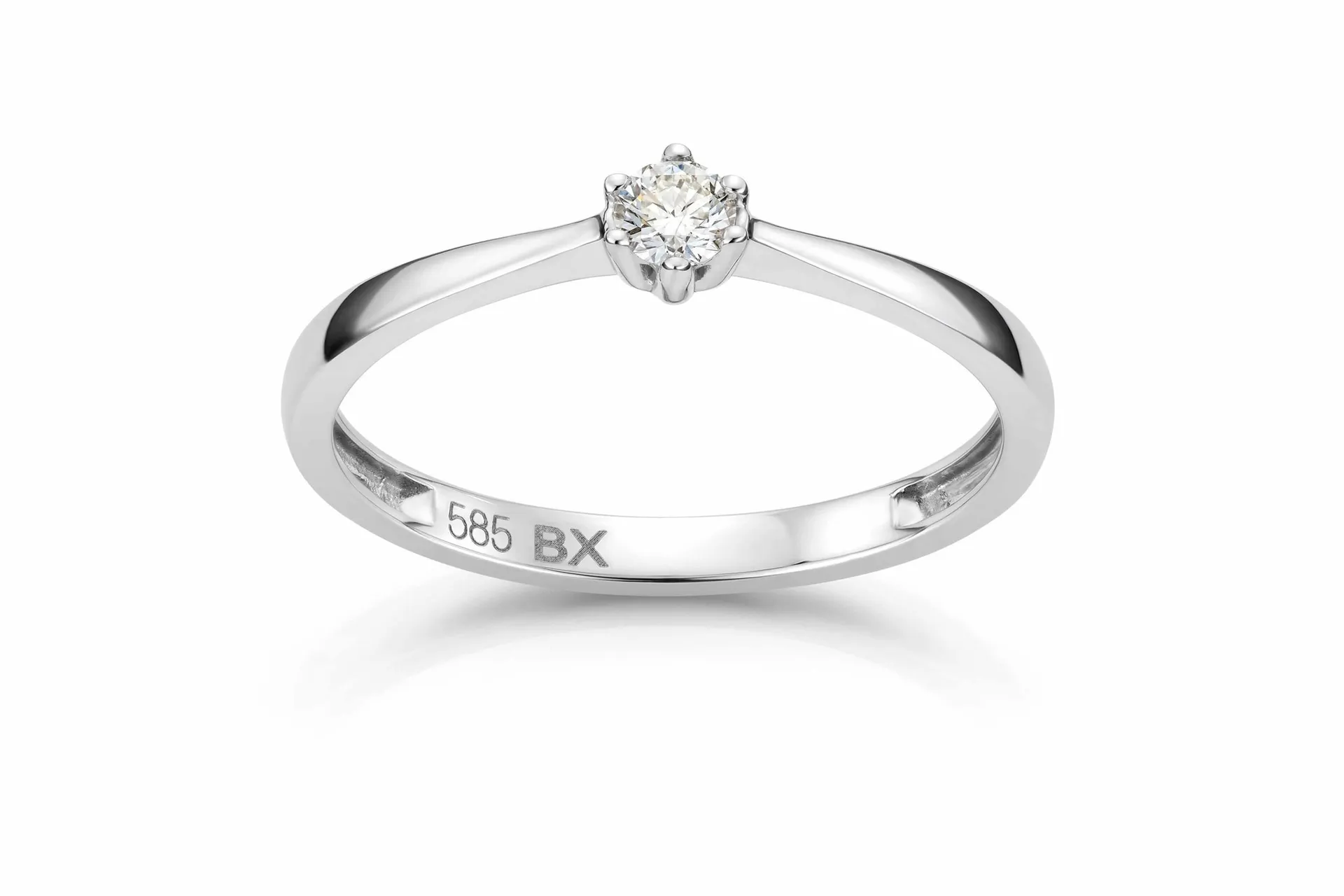 Aurora diamantring i 585 hvitt gull 0,10 ct