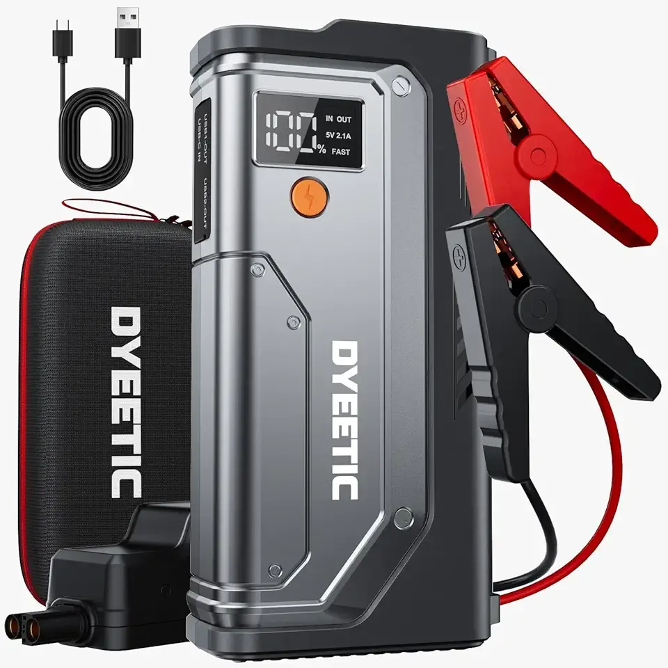 7000A Jump Starter, 12V Car Battery Booster Pack(All Gas and 12.0L Diesel Engine)，26800mAh Car StarterSmart Jumper Cables, Portable Power Bank with USB QC3.0，Flashlight