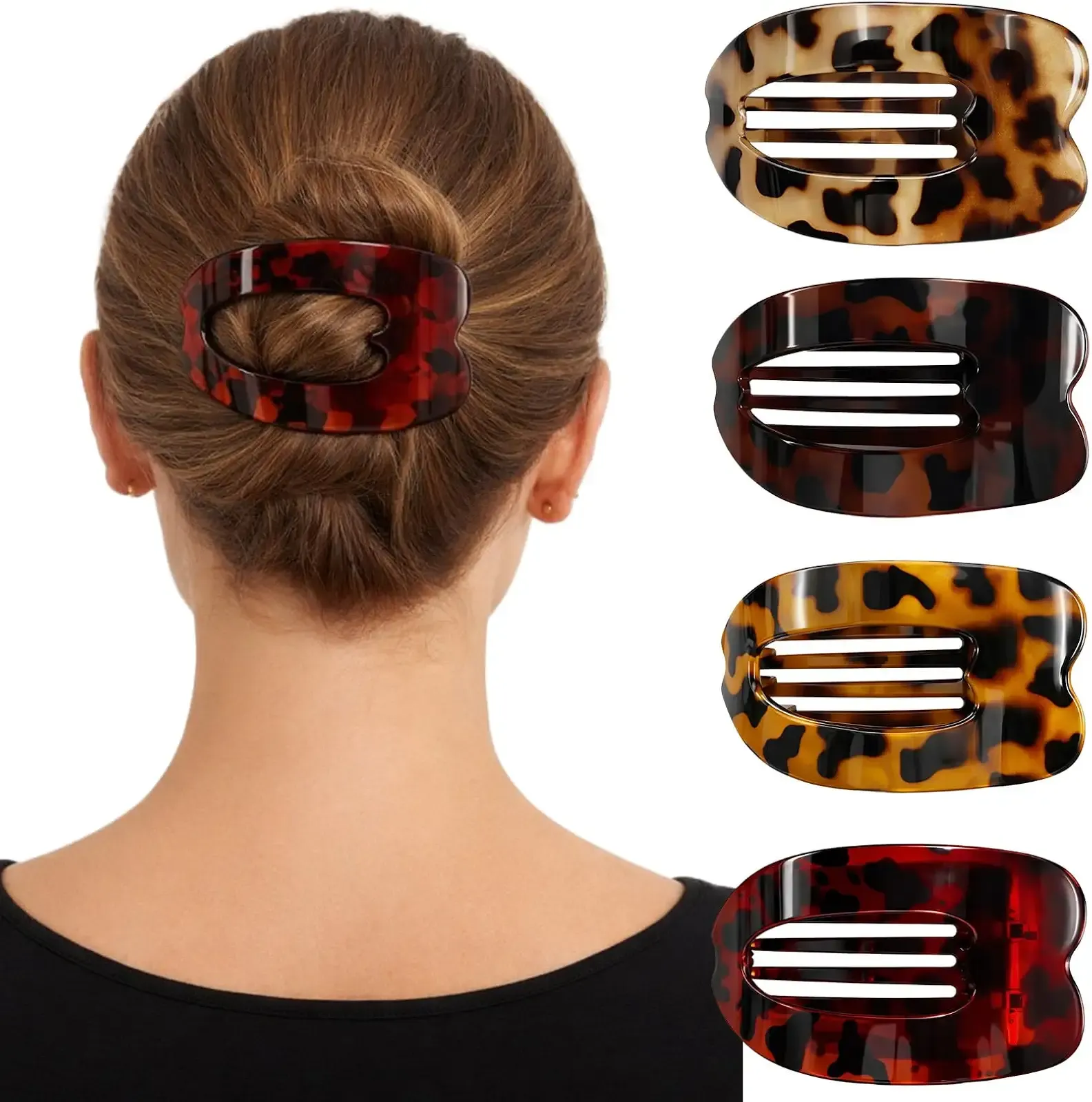 4-Pack Duckbill Hair Clips for Women,Flat Claw Design,Solid Color,Casual Elegant for Thick or Thin Hair,Suitable for All Hair Lengths