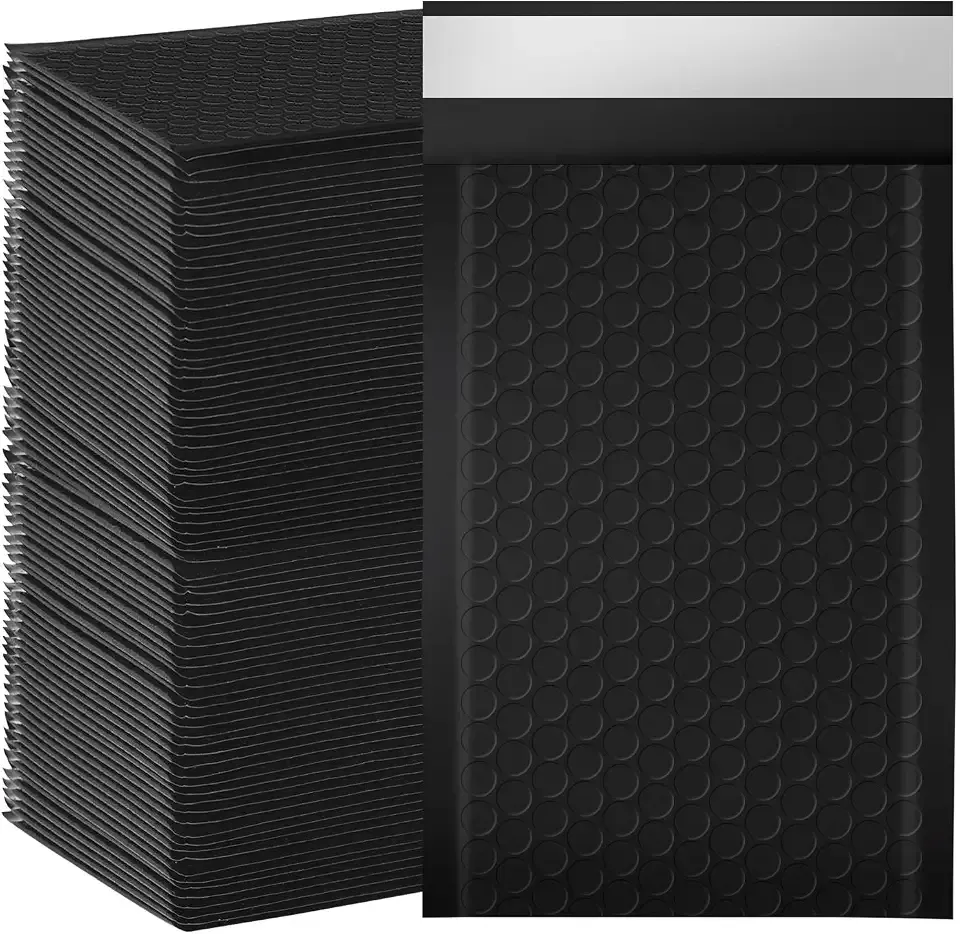 Bubble Mailers, 4x7 Inch Padded Bubble Mailers Pack of 100 Bubble Envelopes Opaque Self Seal Adhesive Waterproof Bags for Shipping and Packaging (Black, 4x7-100Pc)