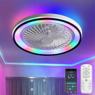 Armitage 52-in Matte Black Flush Mount Ceiling Fan With Light Chain