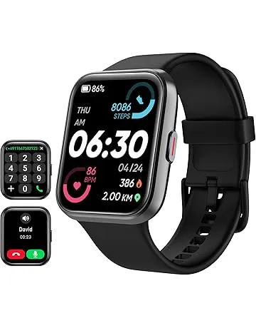 Tensky Smart Watch for Men/Women Android & iPhone, Alexa Built-in, 1.8" Touch Screen Fitness Tracker with Answer/Make Calls, 3ATM Waterproof Heart Rate/Sleep/SpO2 Monitor, Pedometer, 100+ Sport Modes
