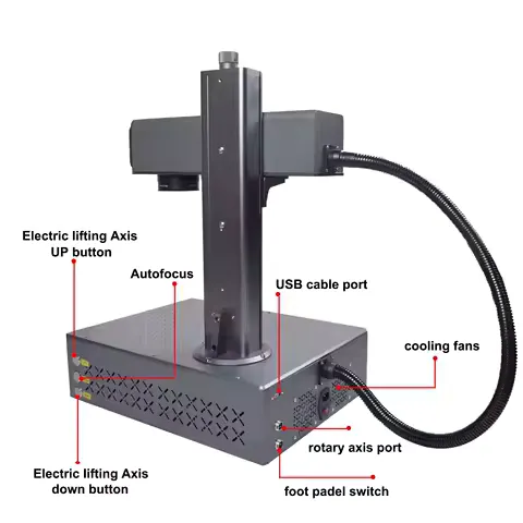 Autofocus JPT Mopa Fiber Laser Marking Machine 100W Laser Deep Engraving Fiber Laser Engraver for All Metals Cutting Jewelry
