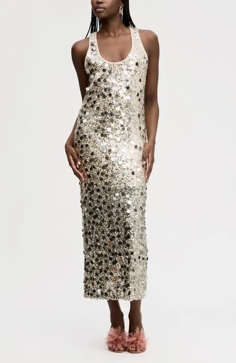 Paillette Sleeveless Maxi Dress