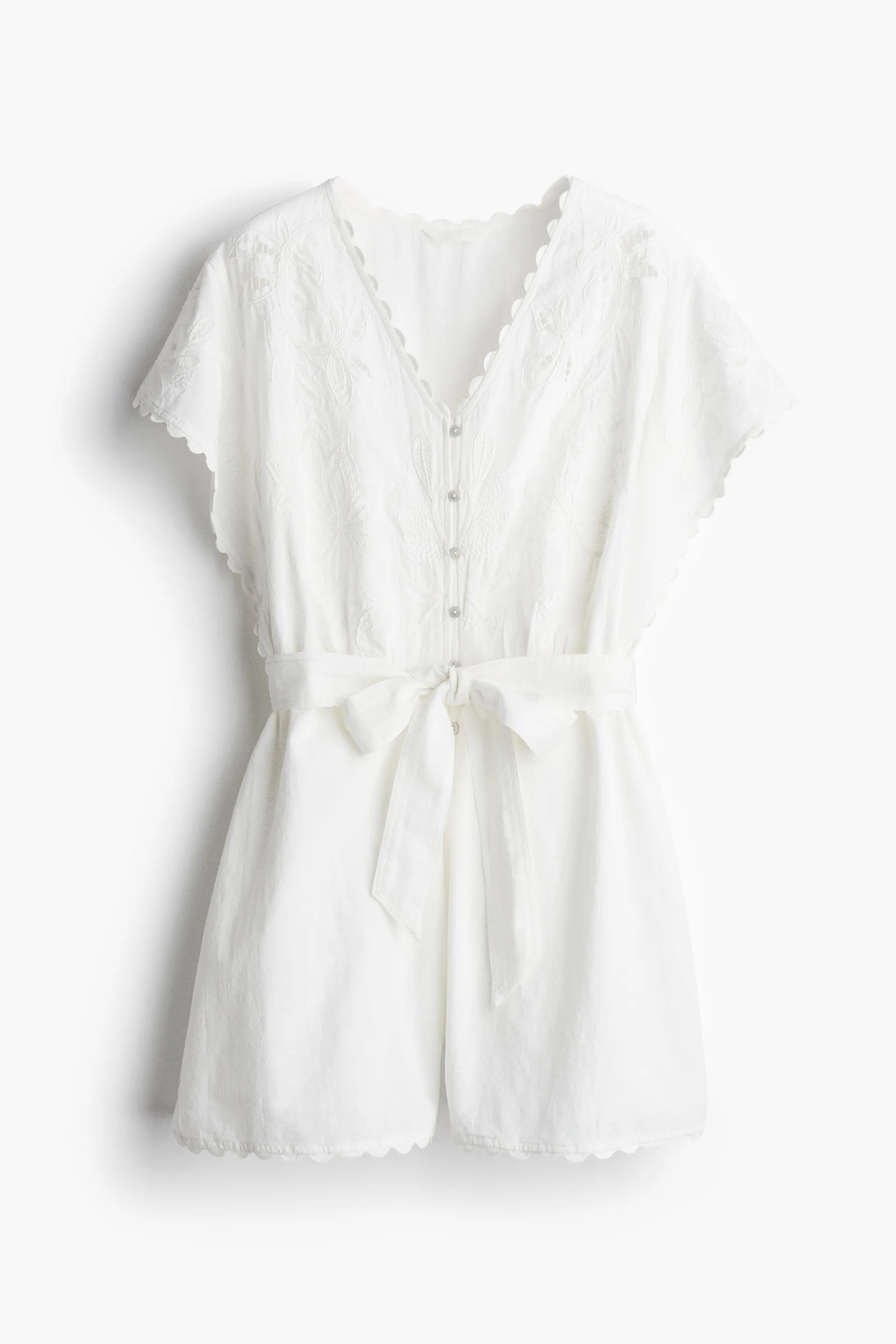 Brodert playsuit i bomull