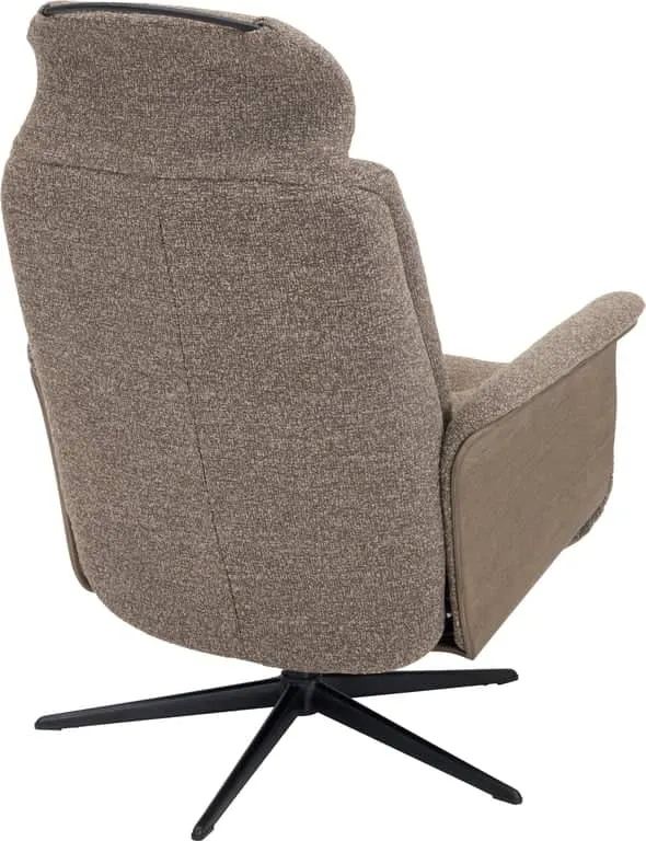 Remo Plus recliner manuell, stoff Lodge Sepia 9318, polaris sokkel svart, treverk i oak deer brown