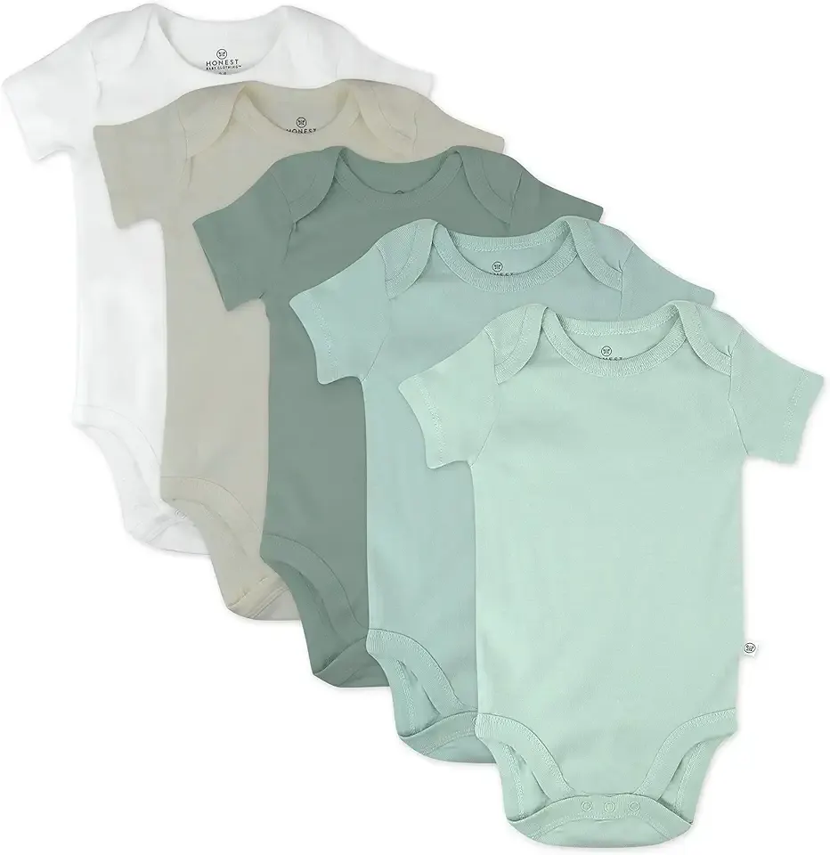 baby-boys 5-pack Short Sleeve Bodysuits One-piece 100% Organic Cotton for Infant Baby Boys