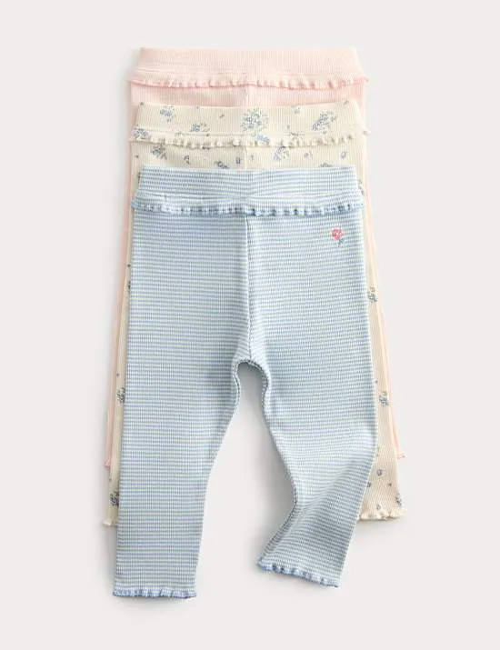 3er-Pack Gemusterte Leggings mit hohem Baumwollanteil (0–5 J.)