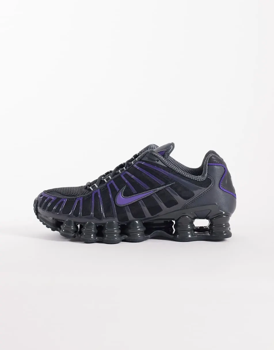 Nike Shox TL trainers in dark grey and purple
