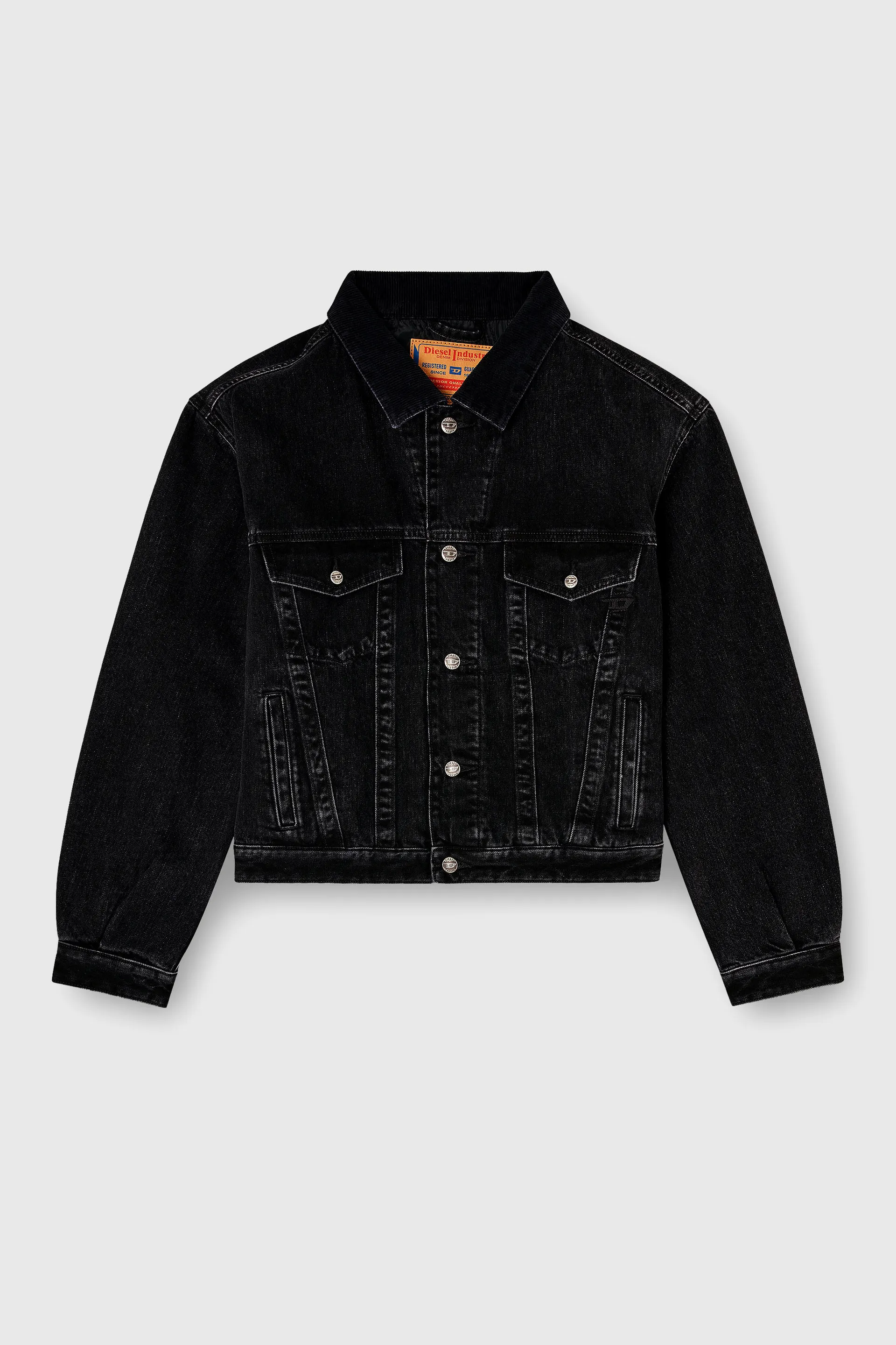 Padded trucker jacket in denim