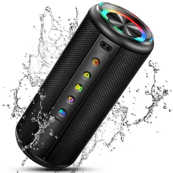 Best seller Portable Wireless Bluetooth Speaker, 20W HD Stereo Sound, Bluetooth 5.4, 15H Playtime, IPX7 Waterproof, LED Lights, TWS Pairing, Built-in Mic, Ideal for Outdoor, Party, Home, Beach & Gift (Black) $25.89 Was $189.99