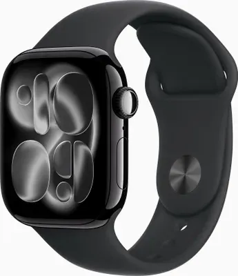 Apple Watch S11 Aluminium 46mm Diamantschwarz (Sportarmband schwarz) M/L