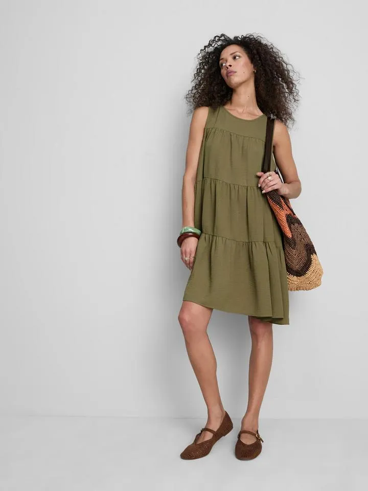 Robe décontractée à smocks et superpositions