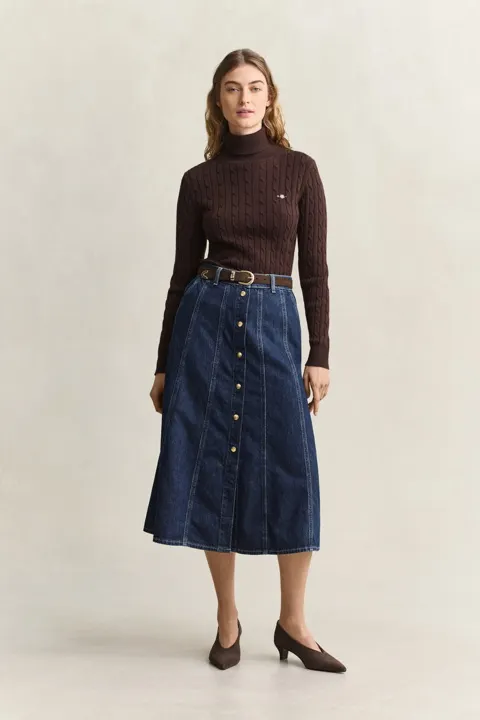 Flared Denim Skirt