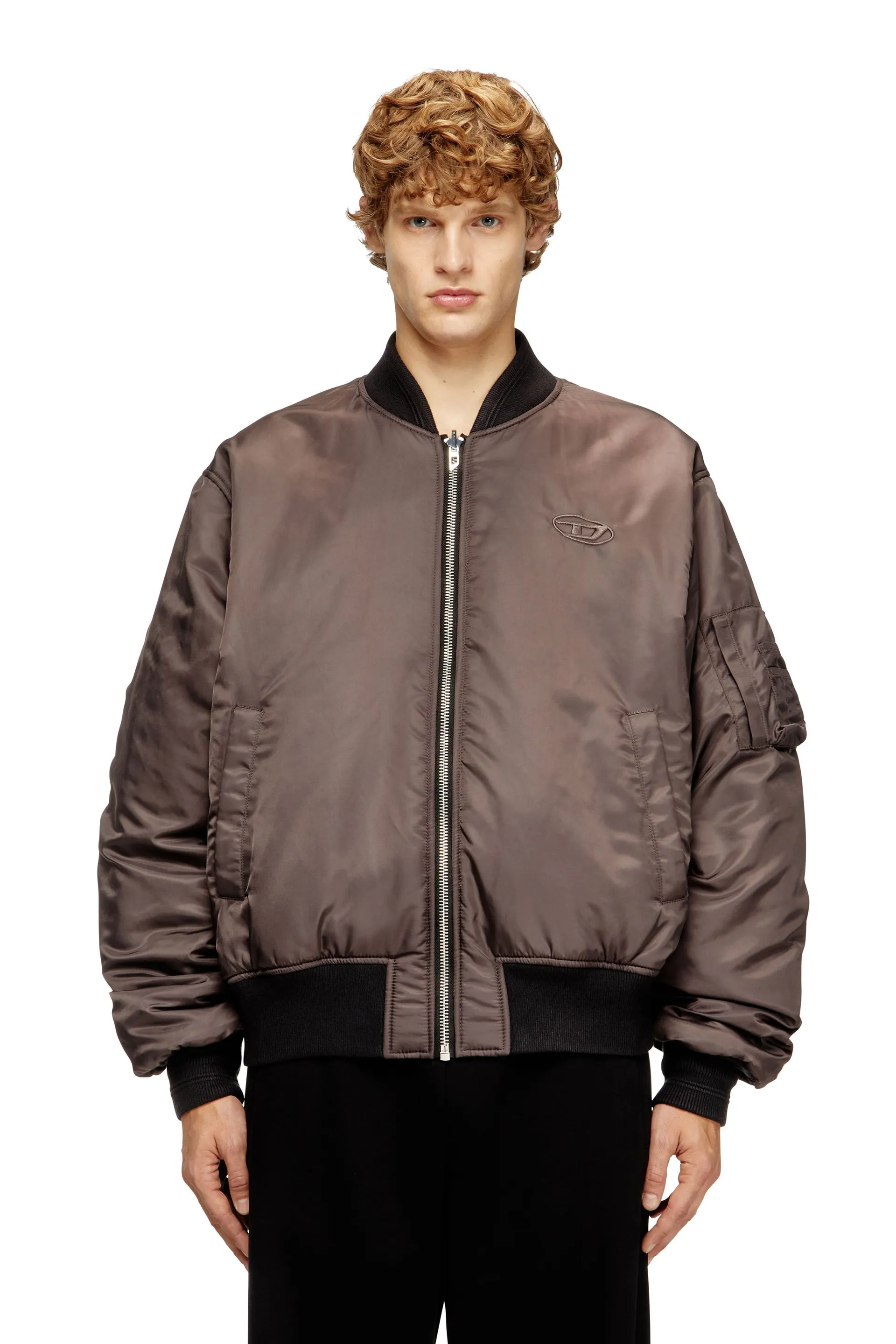 Padded bomber jacket with Oval D embroidery